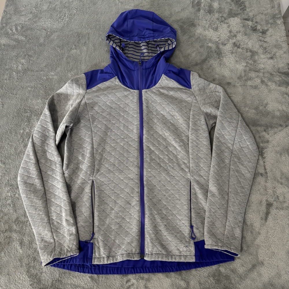 Salomon Advanced Skin Warm Quilted Jacket With Hood Womens‎ L Purple/Grey